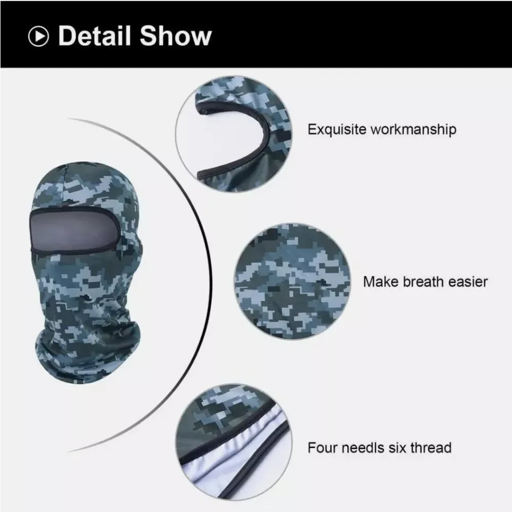Women Men Sun UV Protection Face Mask Balaclava Camo Tactical Masks for Cycling